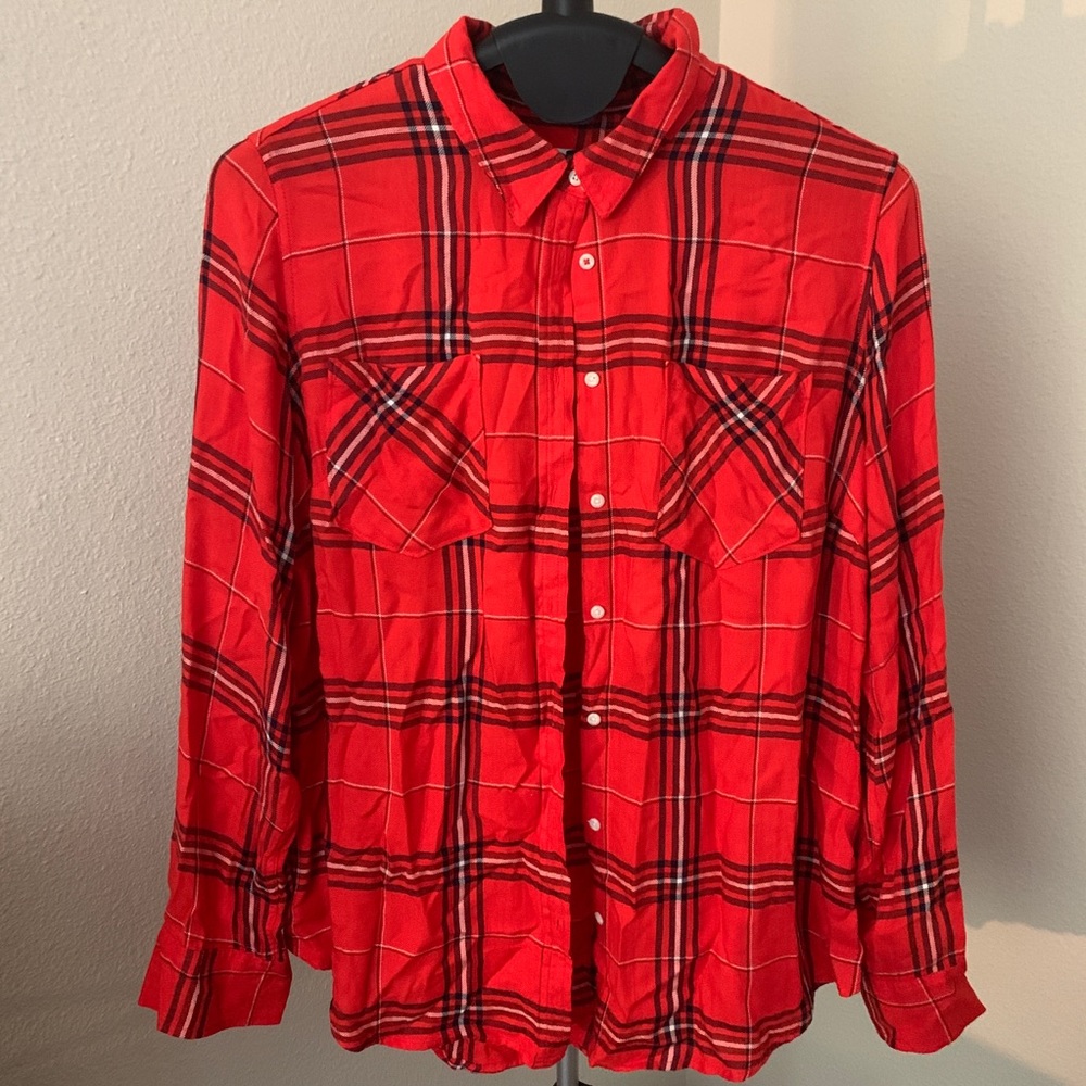 Plaid panel women’s shirt